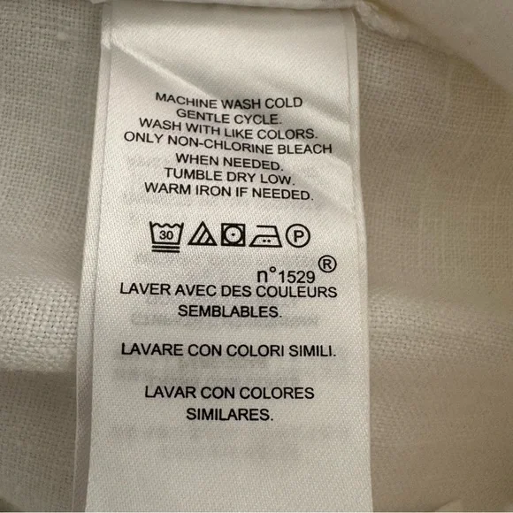 Lauren Ralph Lauren Linen Cropped Pants White High Rise Suggested Size 14 - Picture 8 of 8